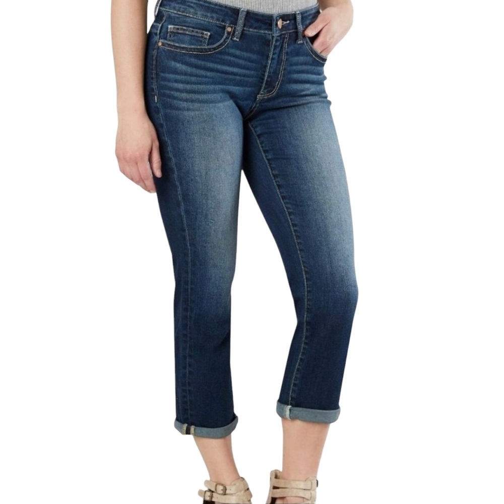 BKE Payton Dark Wash Stretch Mid-Rise Cropped Jeans - 26